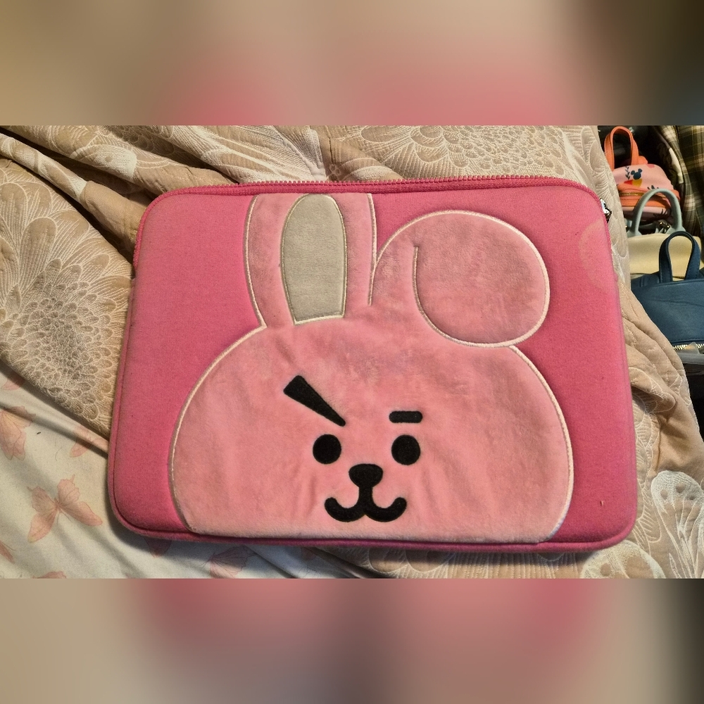 Pink Plush Bunny Laptop Sleeve